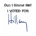 Don't Blame Me! I VOTED FOR Hillary signature t-shirts