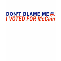 Don't Blame Me I Voted For McCain t-shirts