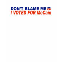 Don't Blame Me I Voted For McCain t-shirts