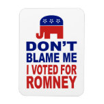 Don't Blame Me I Voted For Romney Magnet