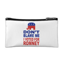 Don't Blame Me I Voted For Romney Makeup Bag
