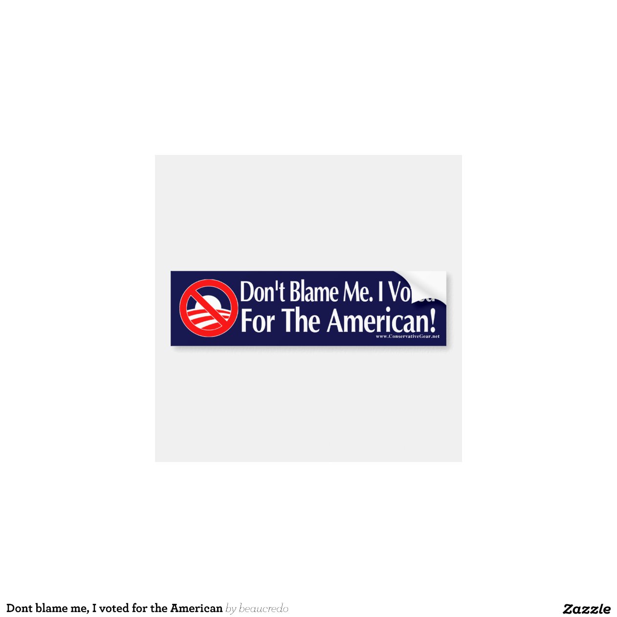 Dont Blame Me I Voted For The American Car Bumper Sticker Zazzle 