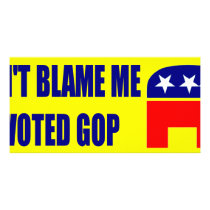Don't Blame Me I Voted GOP Photo Greeting Card