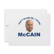 Don't Blame Me I Voted McCain Custom Invite