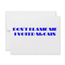 Don't Blame Me I Voted McCain Personalized Announcement