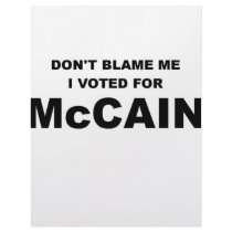 Don't Blame Me I Voted McCain Customized Letterhead