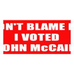 Don't Blame Me I Voted McCain Personalized Photo Card
