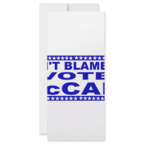 Don't Blame Me I Voted McCain Custom Rack Card