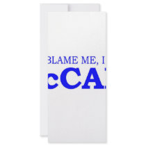 Don't Blame Me I Voted McCain Customized Rack Card