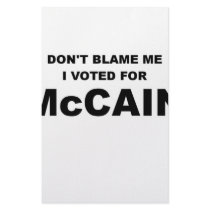 Don't Blame Me I Voted McCain Stationery