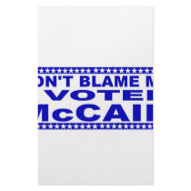 Don't Blame Me I Voted McCain Customized Stationery