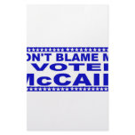 Don't Blame Me I Voted McCain Customized Stationery