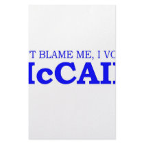 Don't Blame Me I Voted McCain Stationery Paper