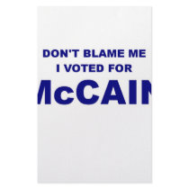 Don't Blame Me I Voted McCain Custom Stationery