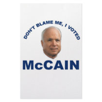 Don't Blame Me I Voted McCain Personalized Stationery