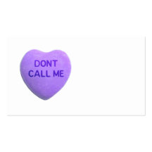 Don't Call Me Purple Candy Heart Business Card