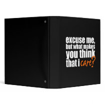 Don't Care (Orange) binders by pureattitude Don't Care (Orange) binders