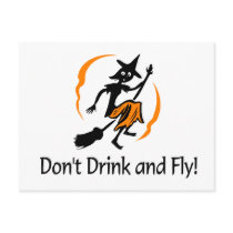 Dont Drink And Fly Witch postcards