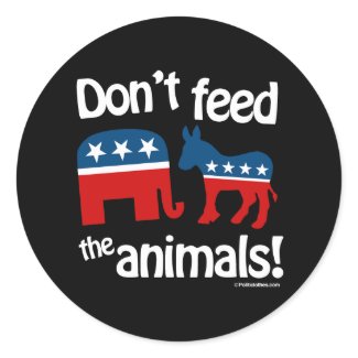 Don't Feed the Animals Round Stickers