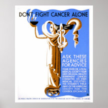 Don't Fight Cancer Alone 1938 WPA Print