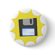 Don't forget floppy disks pinback button