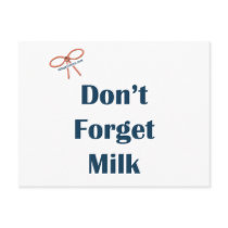 Don't Forget Milk Reminders Post Cards