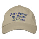 Don't Forget My Senior Discount! embroidered hats