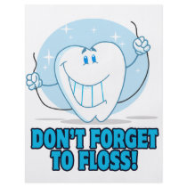 don't forget to floss flossing cartoon tooth flyer design