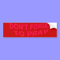 Don't Forget to Pray Bumper Sticker bumper stickers
