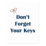 Don't Forget Your Keys Reminders Postcard