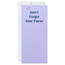 Don't Forget Your Purse Reminder rack cards by HappyDoggies Don't Forget Your Purse Reminder rack cards