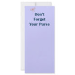 Don't Forget Your Purse Reminder Custom Rack Card