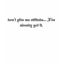 don't give me attitude... I've already got it. t-shirts