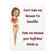 Don't hate me because I'm beautiful Postcards