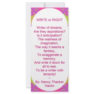 Don't Just Read~ BIG Bookmark 'WRITE' rackcard