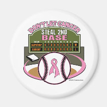Dont Let Breast Cancer Steal 2nd Base Scoreboard Magnet