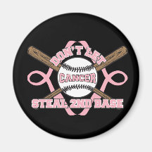 Don't Let Cancer Steal 2nd Base - Breast Cancer 2 Magnets