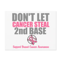 Dont Let Cancer Steal Second 2nd Base Postcard