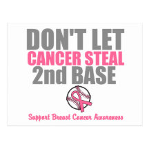 Dont Let Cancer Steal Second 2nd Base Postcard