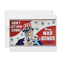 Don't Let Him Down, Buy War Bonds And Stamps invitations by ww2posters Don't Let Him Down, Buy War Bonds And Stamps invitations