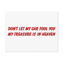 Don't let my car fool you christian gift item postcard