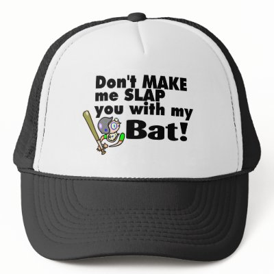 Dont Make Me Slap You With My Bat Mesh Hats by CelebrationZazzle