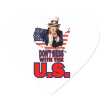 Don't Mess with the U.S. Heart Stickers