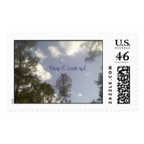 Dont miss out" Stop & Look up!" stamp