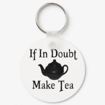 Don't panic - make tea! keychains