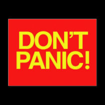 Don't Panic postcards