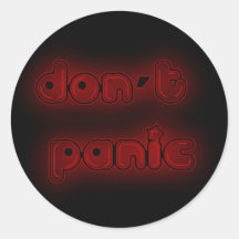 DON'T PANIC ROUND STICKER