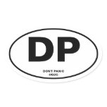Don't Panic Oval Stickers