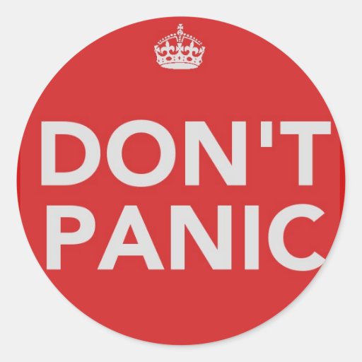 DON'T PANIC STICKERS