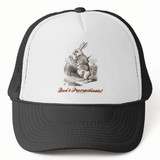 Don't Procrastinate! White Rabbit Watch Wonderland hat